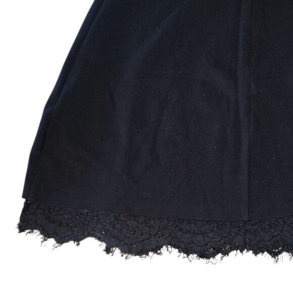 French Connection Y2K Black Floral Lace Trim Stretch Mini Skirt Size 12 - Picture 8 of 11